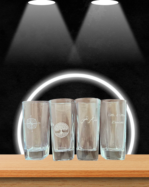 Custom Engraved Rectangular Glass Drinkware
